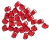 30 8x11mm Transparent Medium Red Tablet Pillow Beads